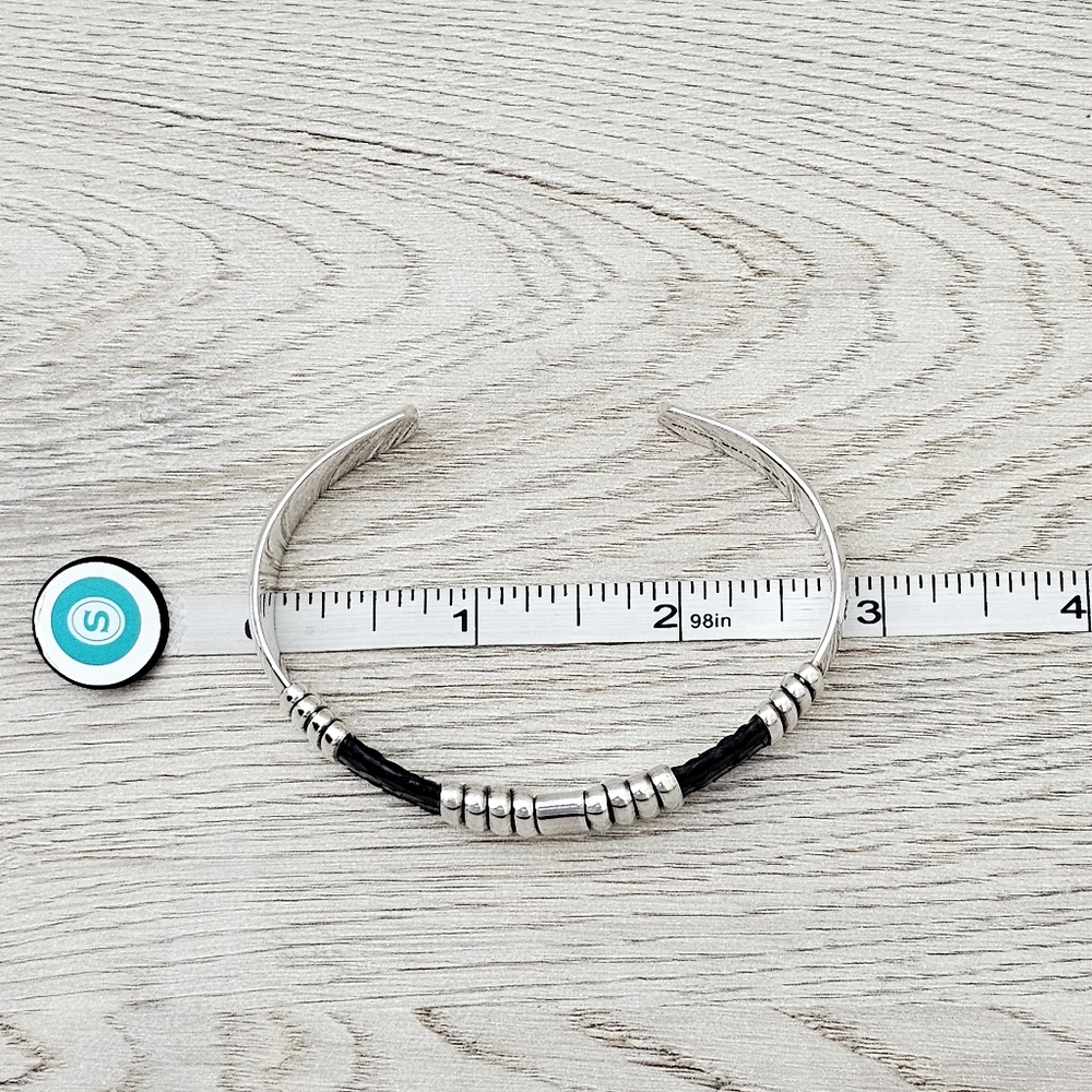 Silpada Super Rare Sterling Silver Black Snakeskin Heavy Cuff  EB430/B0430 - Picture 13 of 16